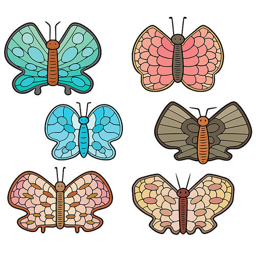 vector set of butterfly