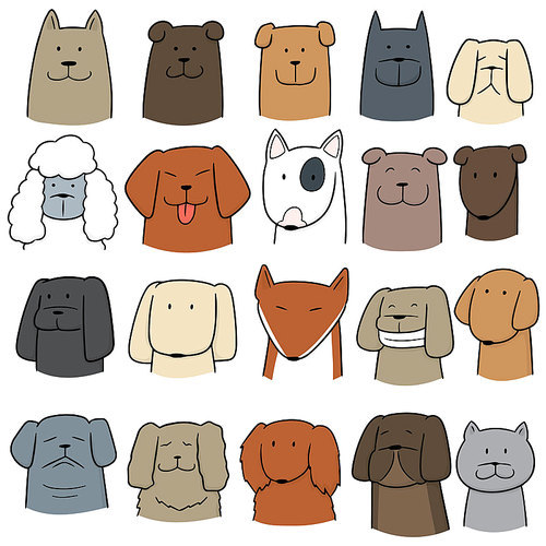 vector set of dog