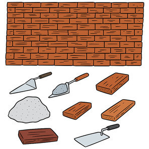 vector set of brick