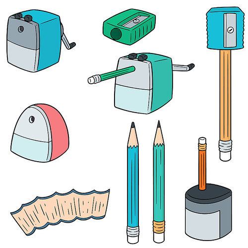 vector set of pencil sharpener