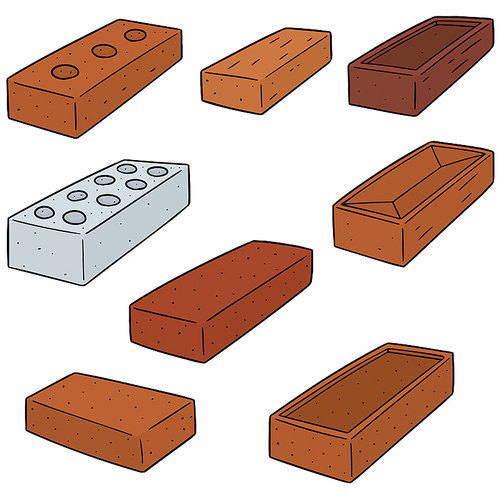 vector set of brick