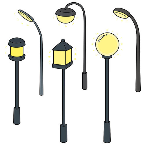 vector set of outdoor lamp