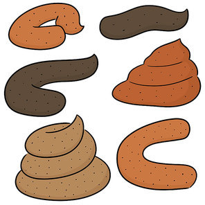 vector set of poop