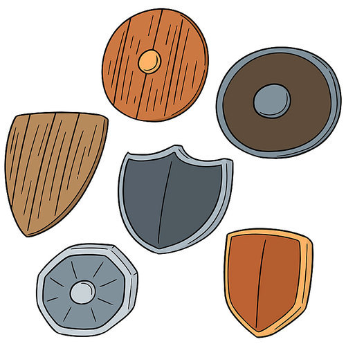 vector set of shield
