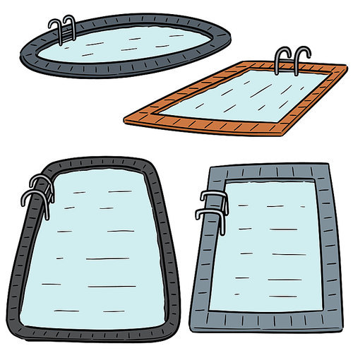 vector set of swimming pool