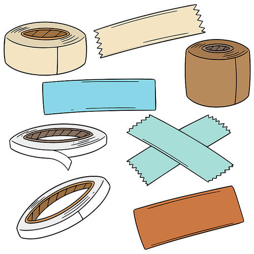 vector set of adhesive tape