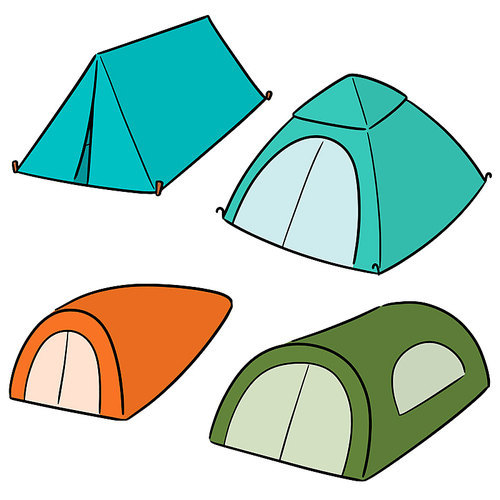 vector set of tent