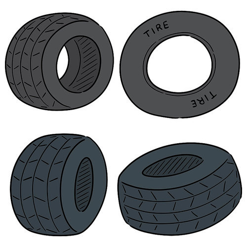 vector set of tires