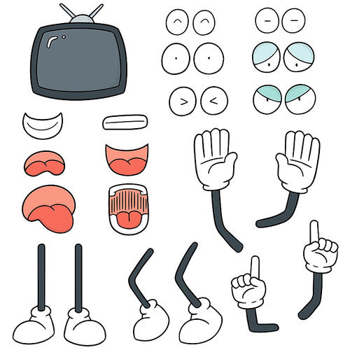 vector set of television cartoon