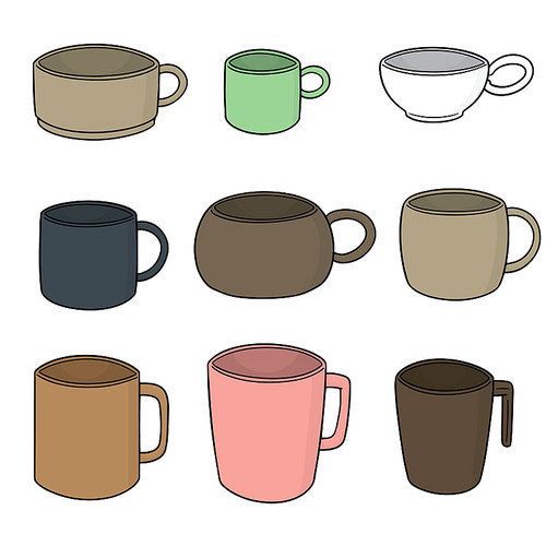 vector set of beverage cup