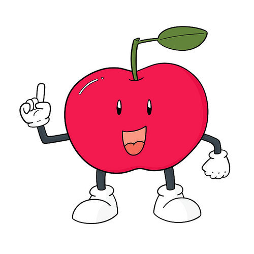 vector of apple cartoon