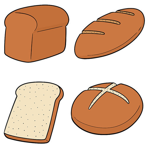 vector set of bread