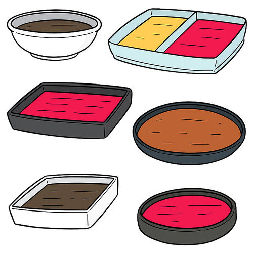 vector set of condiment dish