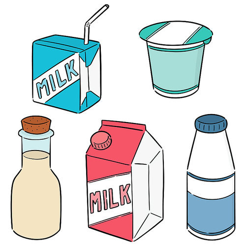 vector set of milk product