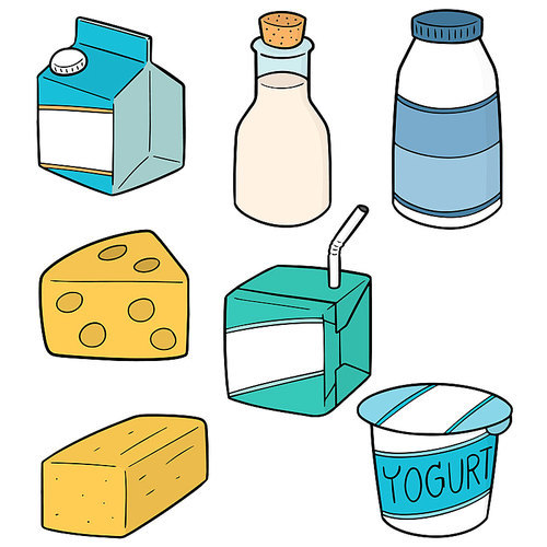 vector set of milk product