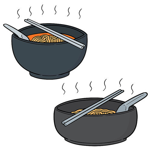 vector set of noodle