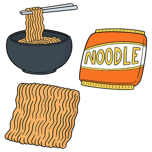 vector set of noodle