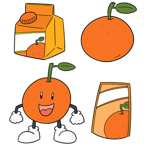 vector set of oranges