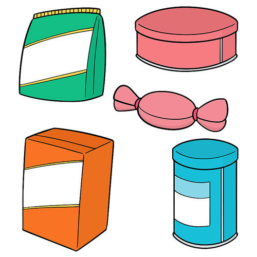 vector set of snack