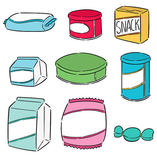 vector set of snack