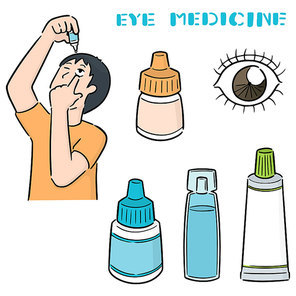 vector set of eye medicine