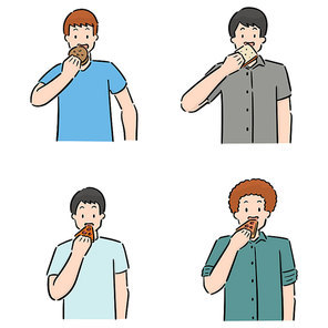 vector set of people eating