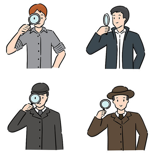 vector set of detective