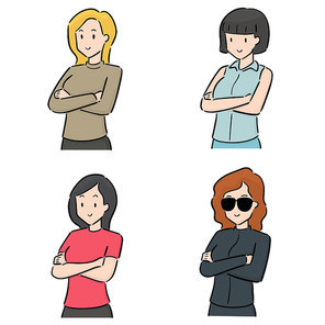 vector set of women