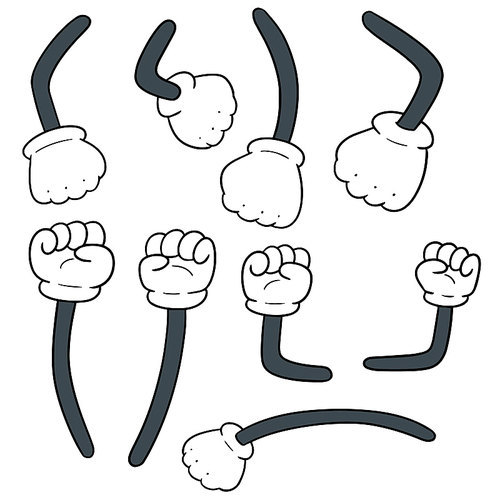 vector set of cartoon arm