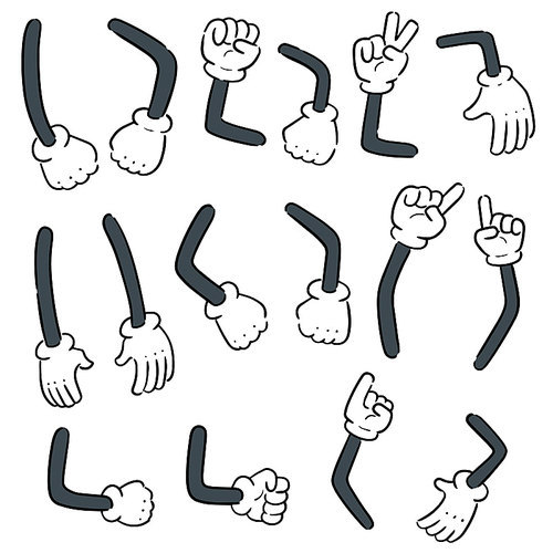 vector set of cartoon arm