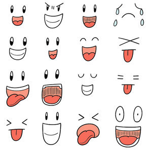 vector set of cartoon face