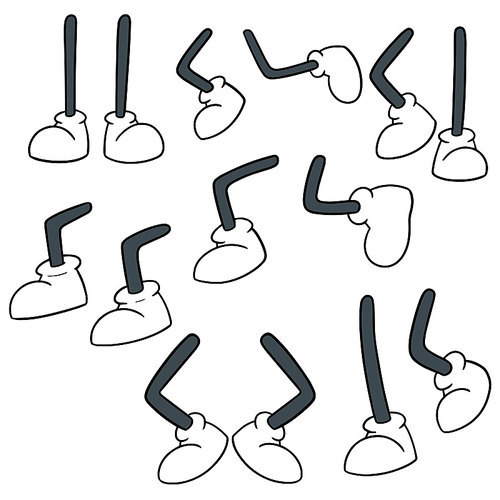 vector set of cartoon leg