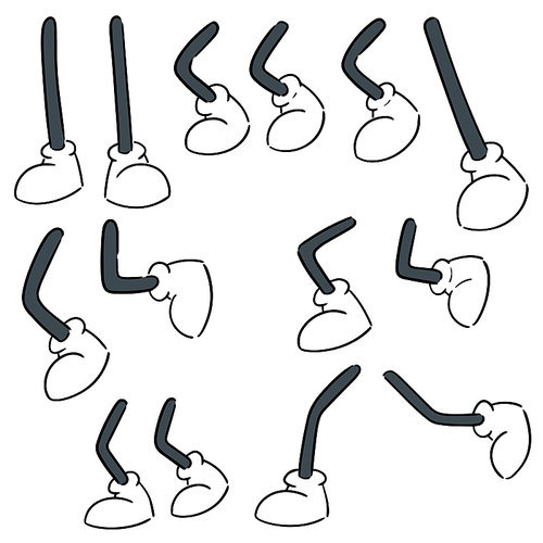 vector set of cartoon leg