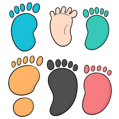 vector set of footprints