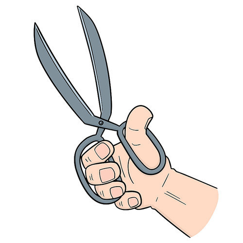 vector of hand using scissors