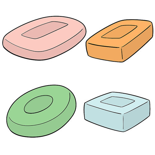 vector set of soap