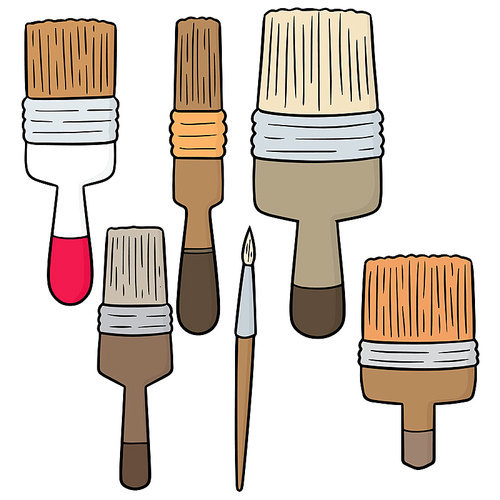 vector set of paint brush