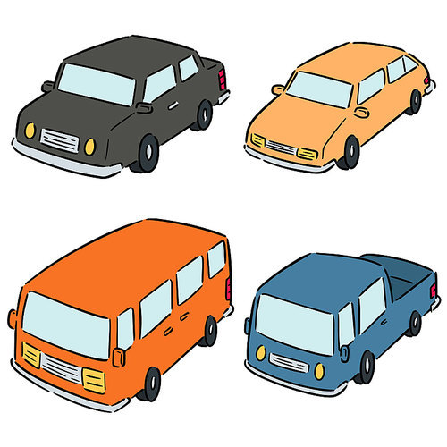 vector set of cars