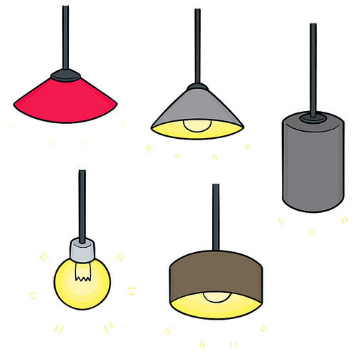 vector set of ceiling lamp