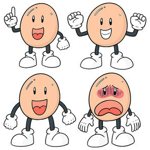 vector set of egg cartoon