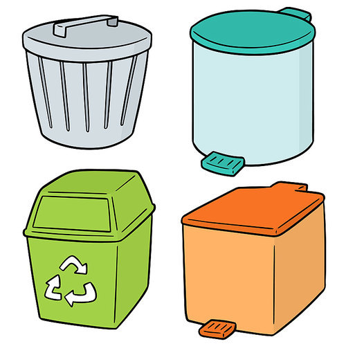 vector set of recycle garbage