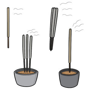 vector set of incense stick