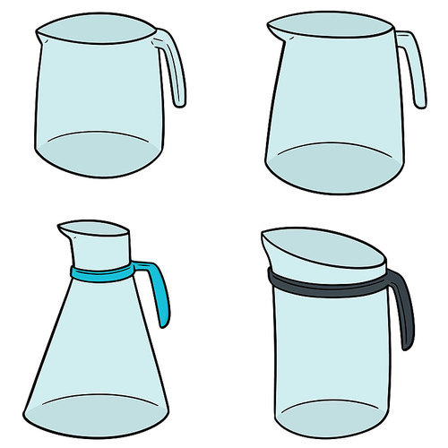 vector set of water pitcher