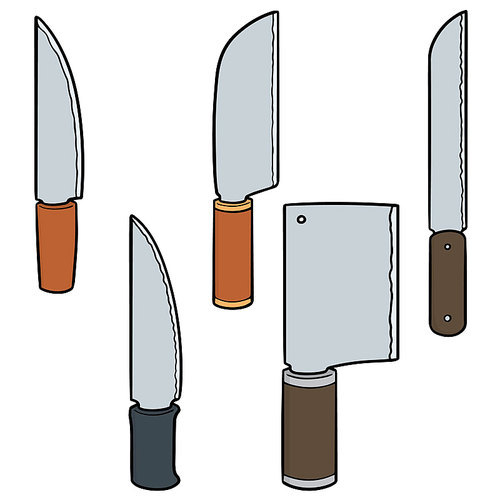 vector set of knives