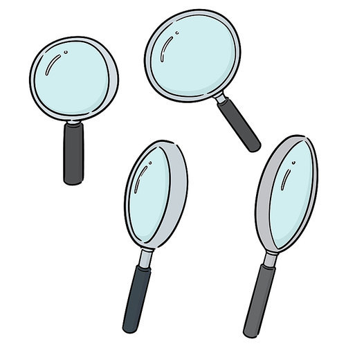 vector set of magnifying glass