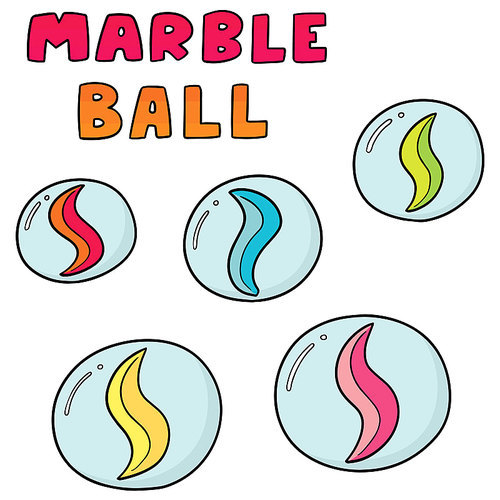 vector set of marble ball