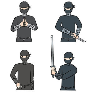 vector set of ninja