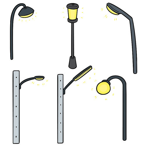 vector set of outdoor lamp