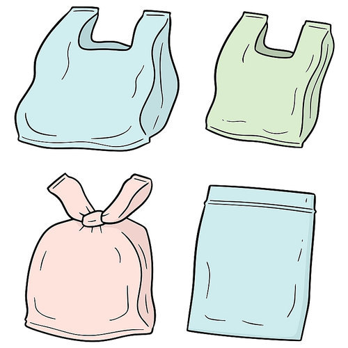 vector set of plastic bag