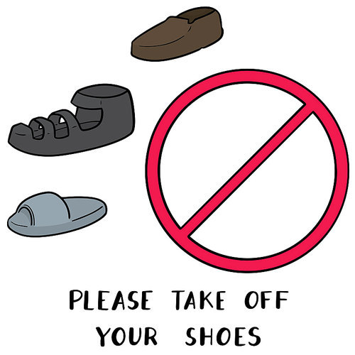 vector set of please take off your shoes sign